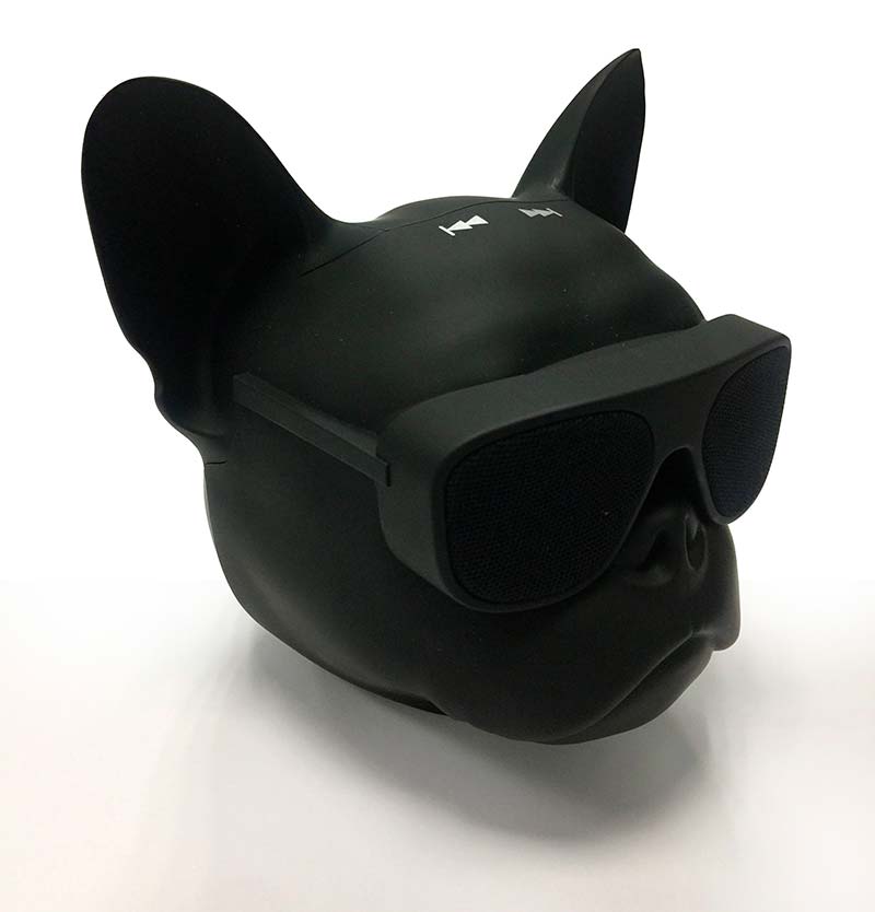BOCINA BLUETOOTH EN FORMA DE BULLDOG FRANCES CON 2 BOCINAS + SUBWOOFER.