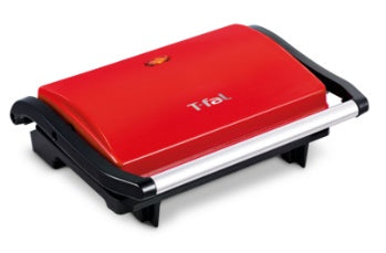 PARRILLA PANINI COMPACTA COLOR ROJA MARCA T-FAL